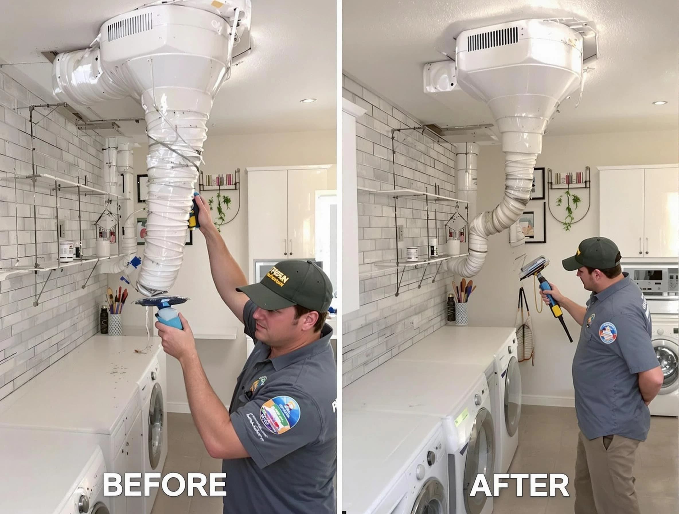 Professional dryer exhaust vent cleaning by Oklahoma City Dryer Vent Cleaning in Oklahoma City