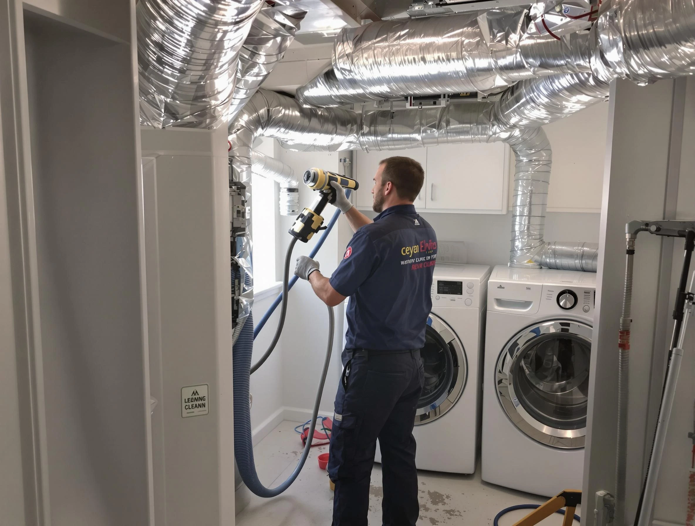 Oklahoma City Dryer Vent Cleaning specialist using advanced equipment for thorough duct cleaning in Oklahoma City