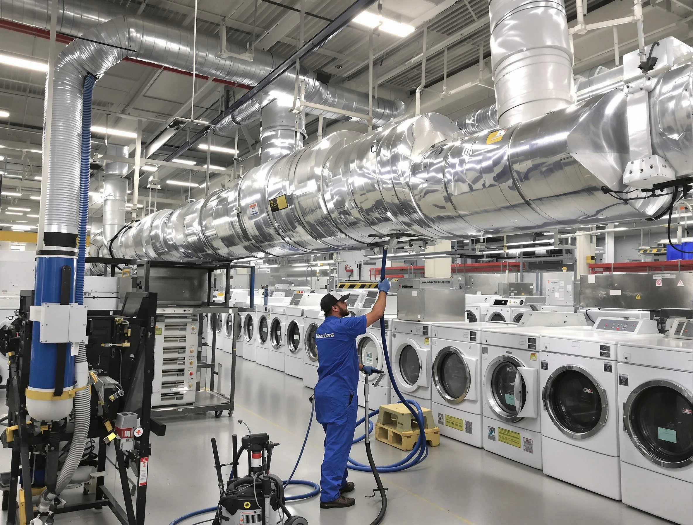 Oklahoma City Dryer Vent Cleaning team performing heavy-duty industrial dryer vent cleaning in Oklahoma City